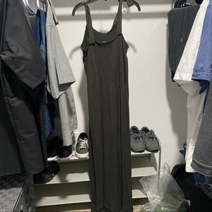 3X green sleeveless pant romper